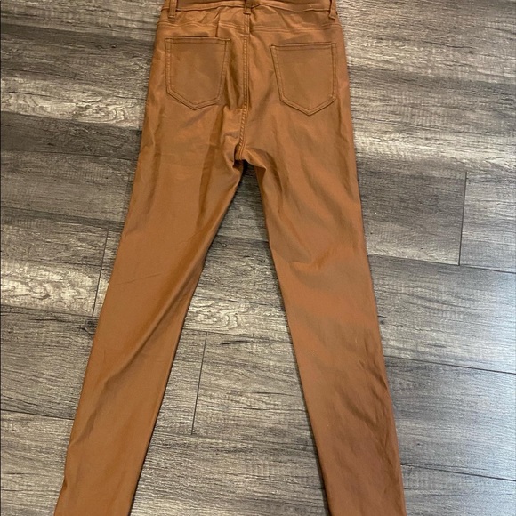Brown Faux Leather Pants - Picture 2 of 2